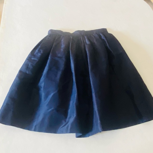 Vintage Michel Goma Paris Navy Flare Skirt 26Wx23L Sz 38 - Picture 2 of 7